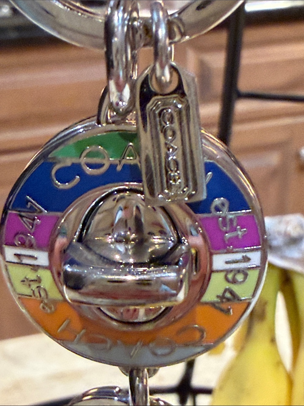 COACH Legacy Enamel Turnlock Valet Keyring-Silver Hardware - Picture 7 of 16
